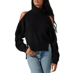 Cheap 🛒 ASTR The Label Ariella Cold Shoulder Sweater Black 🧨 -DealsSunset & Spring Store unnamed file 68