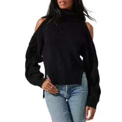 Cheap 🛒 ASTR The Label Ariella Cold Shoulder Sweater Black 🧨 -DealsSunset & Spring Store unnamed file 69