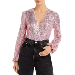 Best reviews of 👍 Bardot Sequin Wrap Bodysuit Light Pink ✔️