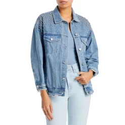 Best Sale ๐ Sunset & Spring Cotton Embellished Denim Jacket Medium Denim ๐