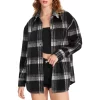 Best reviews of 🔔 STEVE MADDEN Sophia Plaid 👕 Shirt Jacket - 100% Exclusive Black/ivory ✨ -DealsSunset & Spring Store unnamed file 748