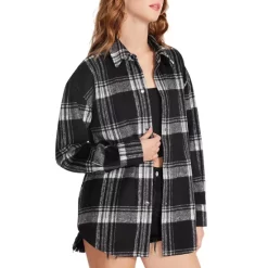 Best reviews of 🔔 STEVE MADDEN Sophia Plaid 👕 Shirt Jacket - 100% Exclusive Black/ivory ✨ -DealsSunset & Spring Store unnamed file 751