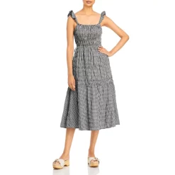 Flash Sale ⭐ Moon River Shirred Midi 👗 Dress Black ✔️