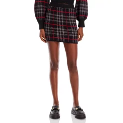 Best Sale 😍 En Saison Plaid Sweater Mini 👗 Skirt Black 🌟