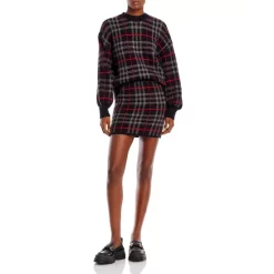 Best Sale 😍 En Saison Plaid Sweater Mini 👗 Skirt Black 🌟 -DealsSunset & Spring Store unnamed file 780