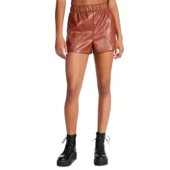 Best deal 🔥 STEVE MADDEN Faux The Record Faux Leather Shorts Cognac 😀