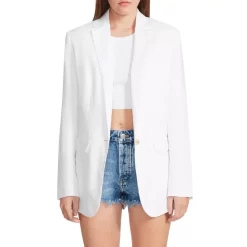 Flash Sale 👏 STEVE MADDEN Linen On The Edge Boyfriend Blazer White ❤️