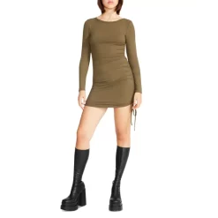 Best Sale 🧨 STEVE MADDEN BB DAKOTA X Ruched Bodycon 👗 Dress Olive 👏 -DealsSunset & Spring Store unnamed file 824